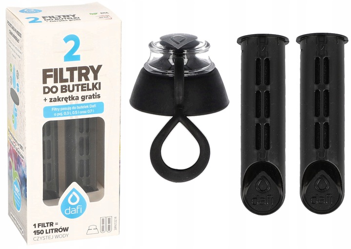 Wkład filtrujący Dafi 2 szt. czarny+ zakrętka