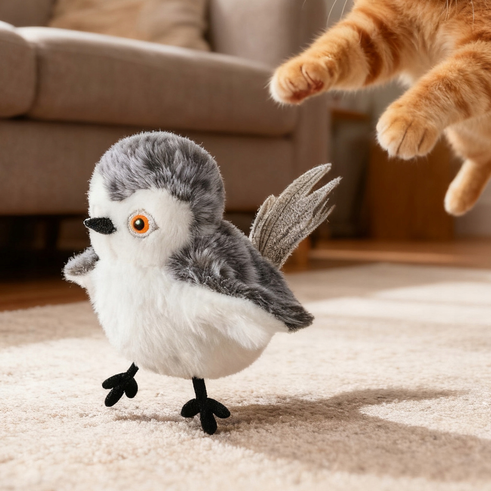 Levně Hračka pro kočky – simulační pták s dálkovým ovládáním a zvukem
