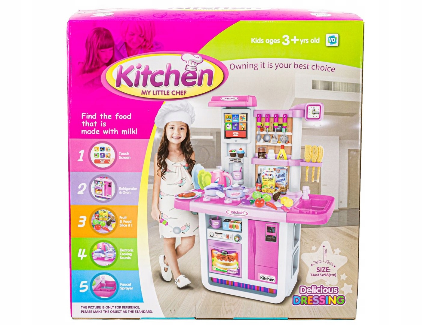 Multifunkcyjna Kuchnia Z Płytą Gazową I Panelem Dotykowym Różowa Stan opakowania oryginalne