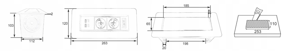 Gniazdo blatowe obrotowe Spacetronik SPS-O33S V2 Kolor srebrny