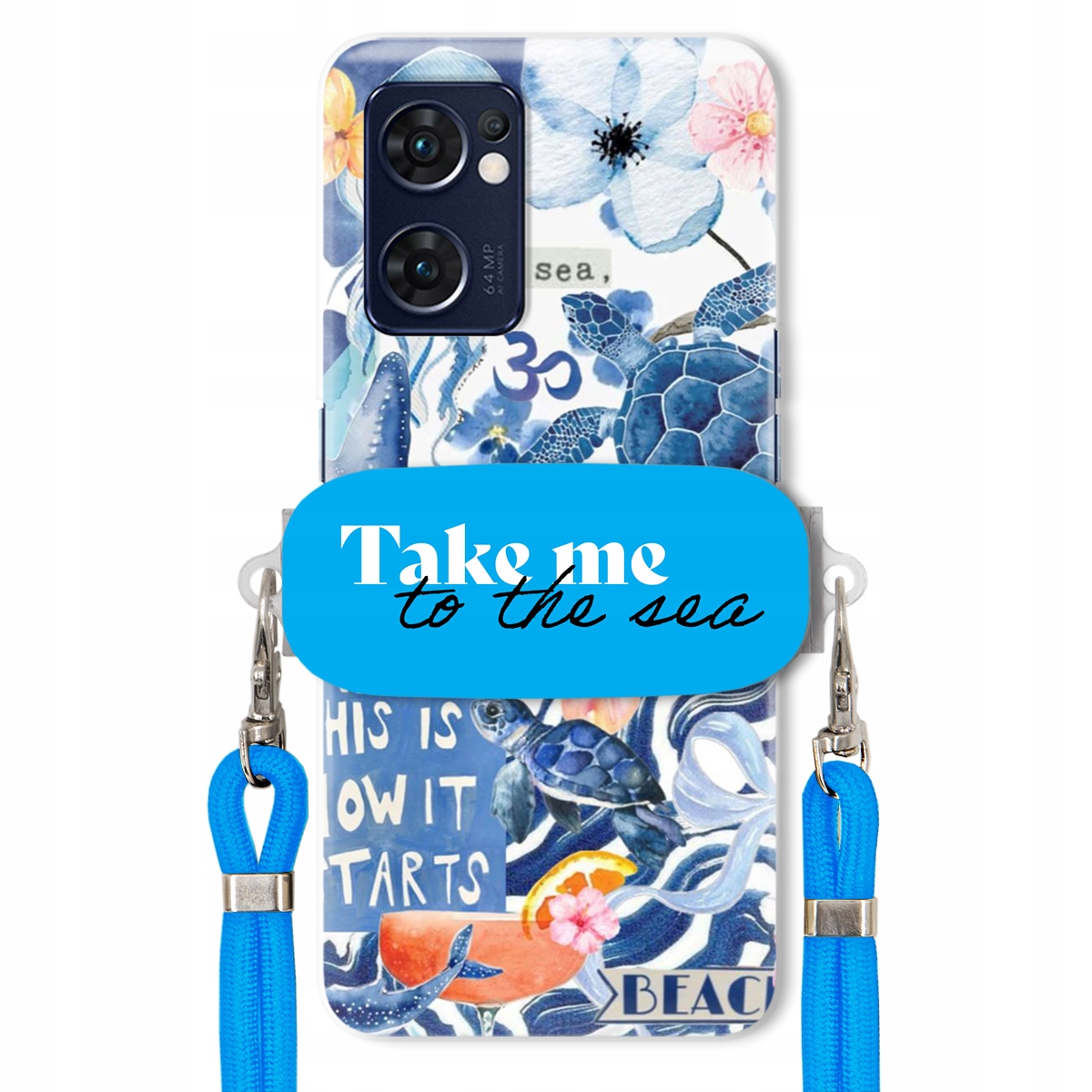 Pouzdro pro Oppo Find X5 Lite Premium Vodítko modré Držák Take Me To The Sea