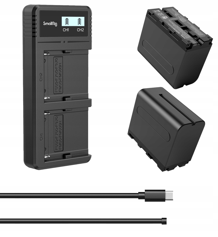 SmallRig 3823 sada 2 x akumulátor NP-F970 dvojitá nabíječka