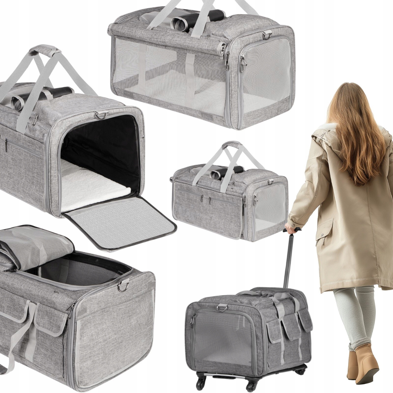 Levně Přepravka Na Kolečkách Pro Psa Kočku Taška Batoh Do 13 Kg Furrever Friends