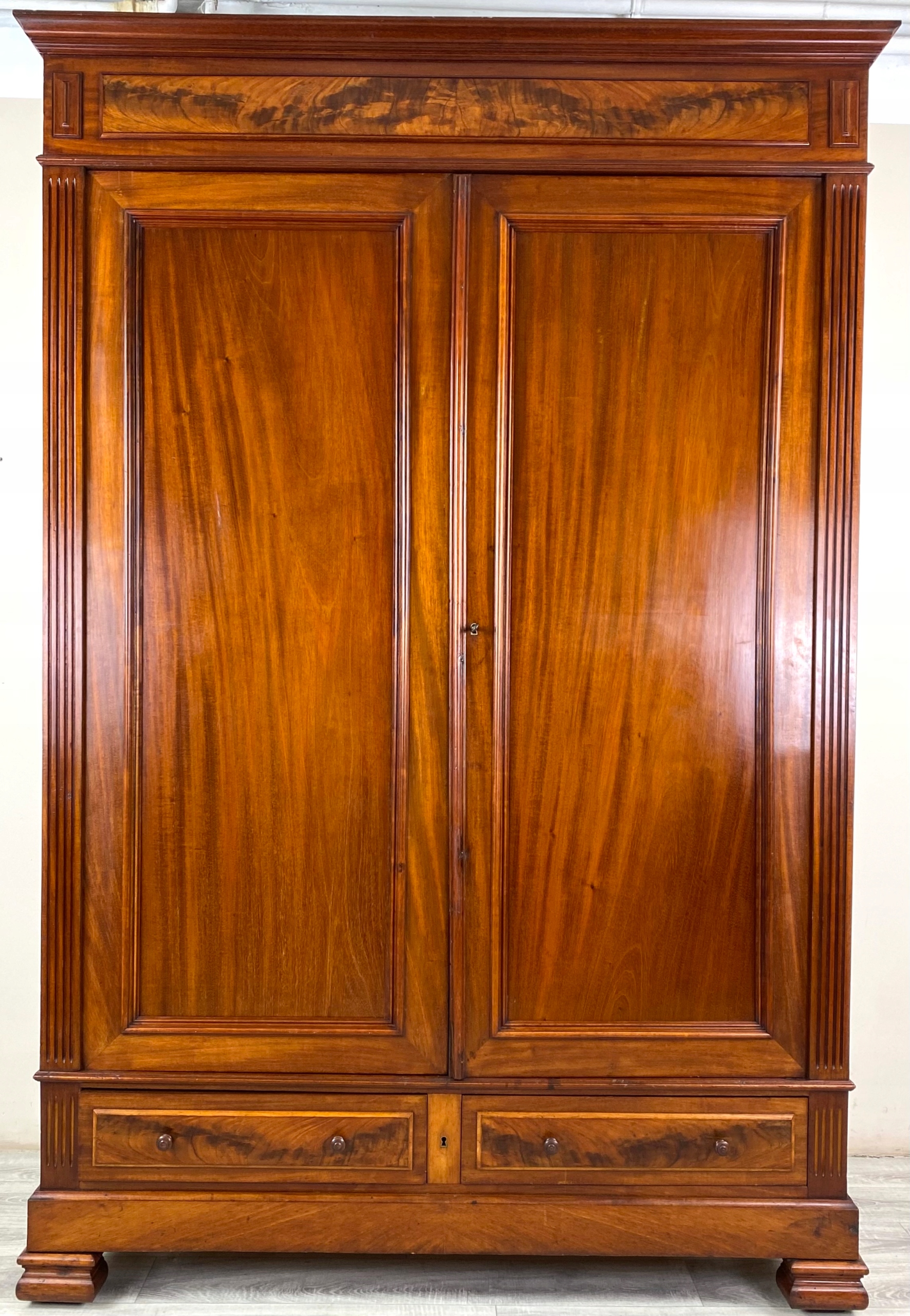 STYLOWA SZAFA EKLEKTYCZNA MASYWNA GARDEROBA EKLEKTYK LITY MAHOŃ FRANCJA HG8