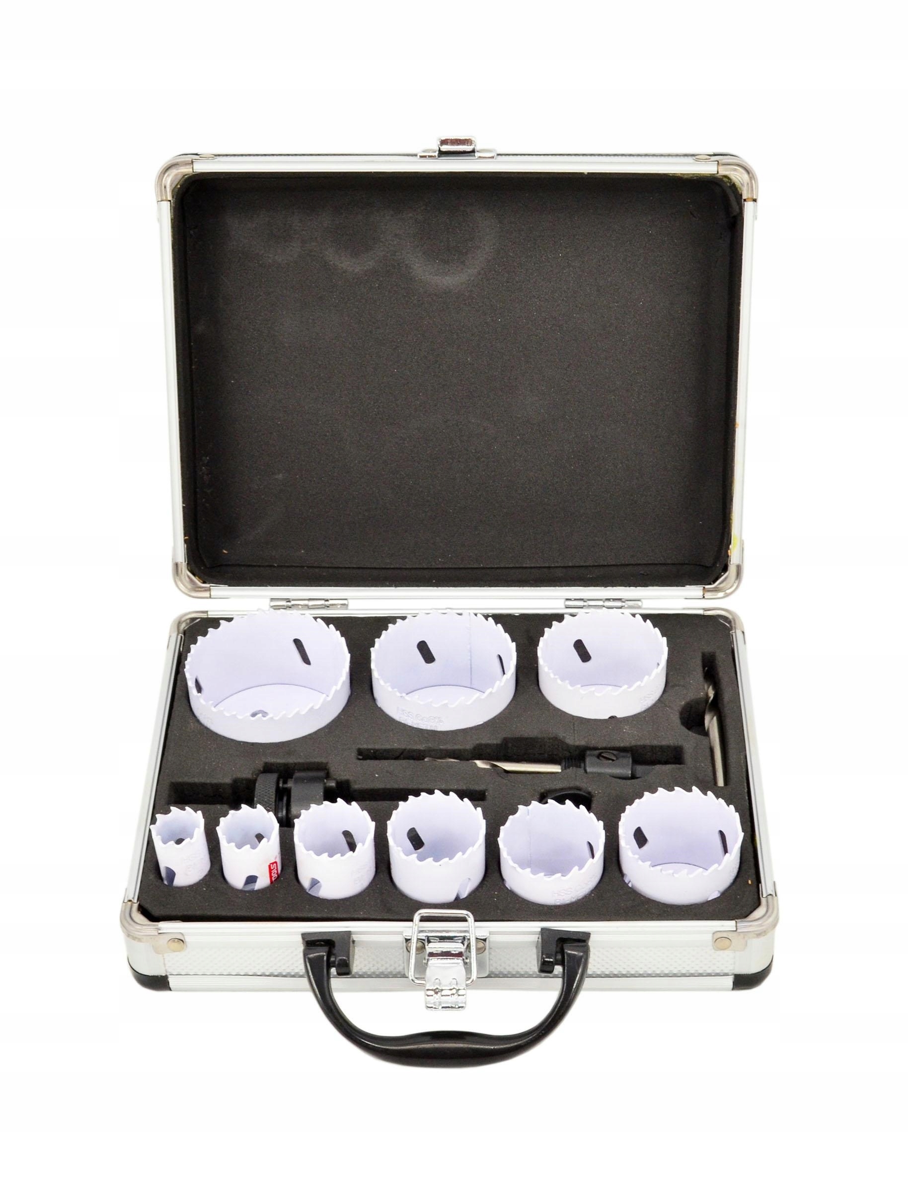 Korunkový Vrták Bimetalová V Kufříku, sada 13 dílů, 19-64 mm Black Line Awtools