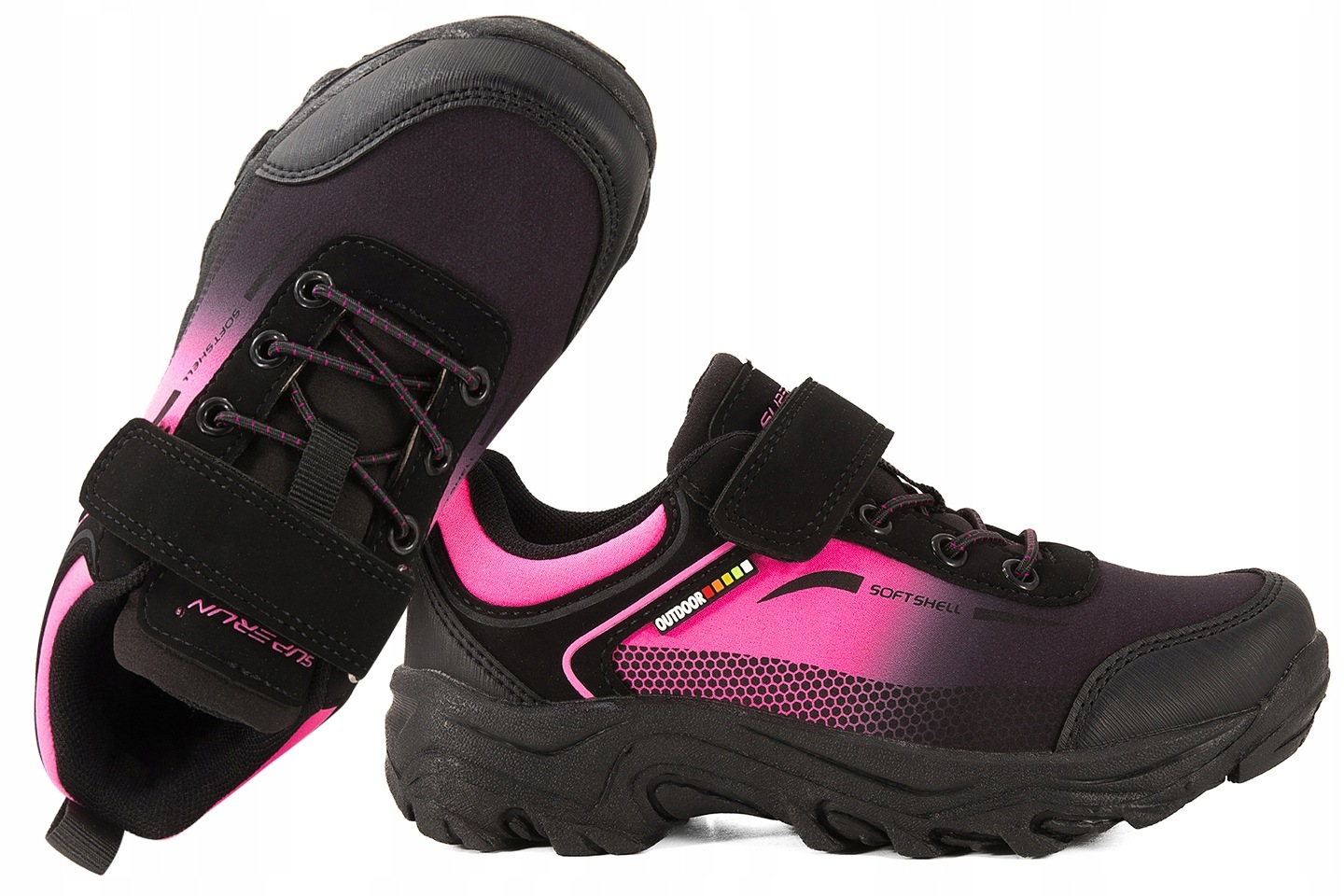 Superun 7023 Softshell Buty Sportowe Trekkingowe czarny/różowy 30