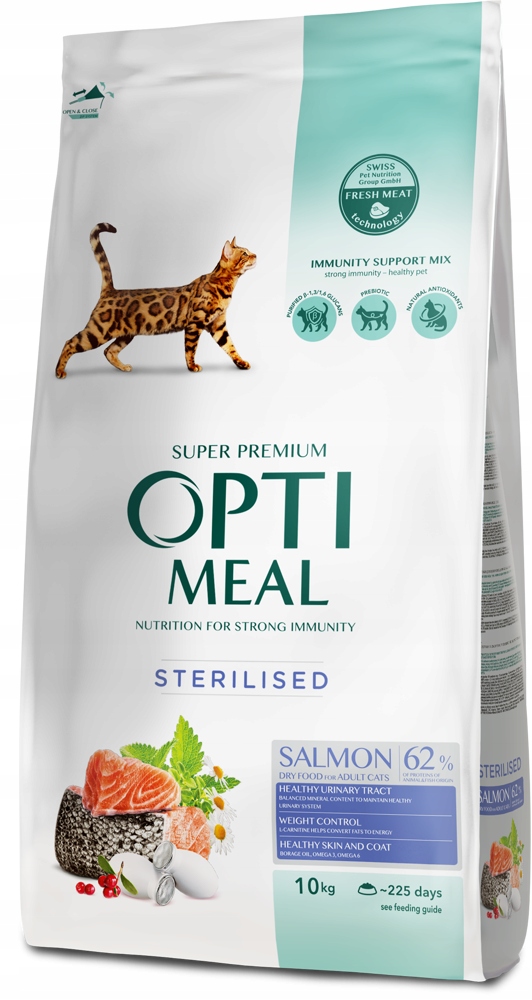 Levně Optimeal Sterilised Premium Suché Krmivo pro kočky Losos 10 kg
