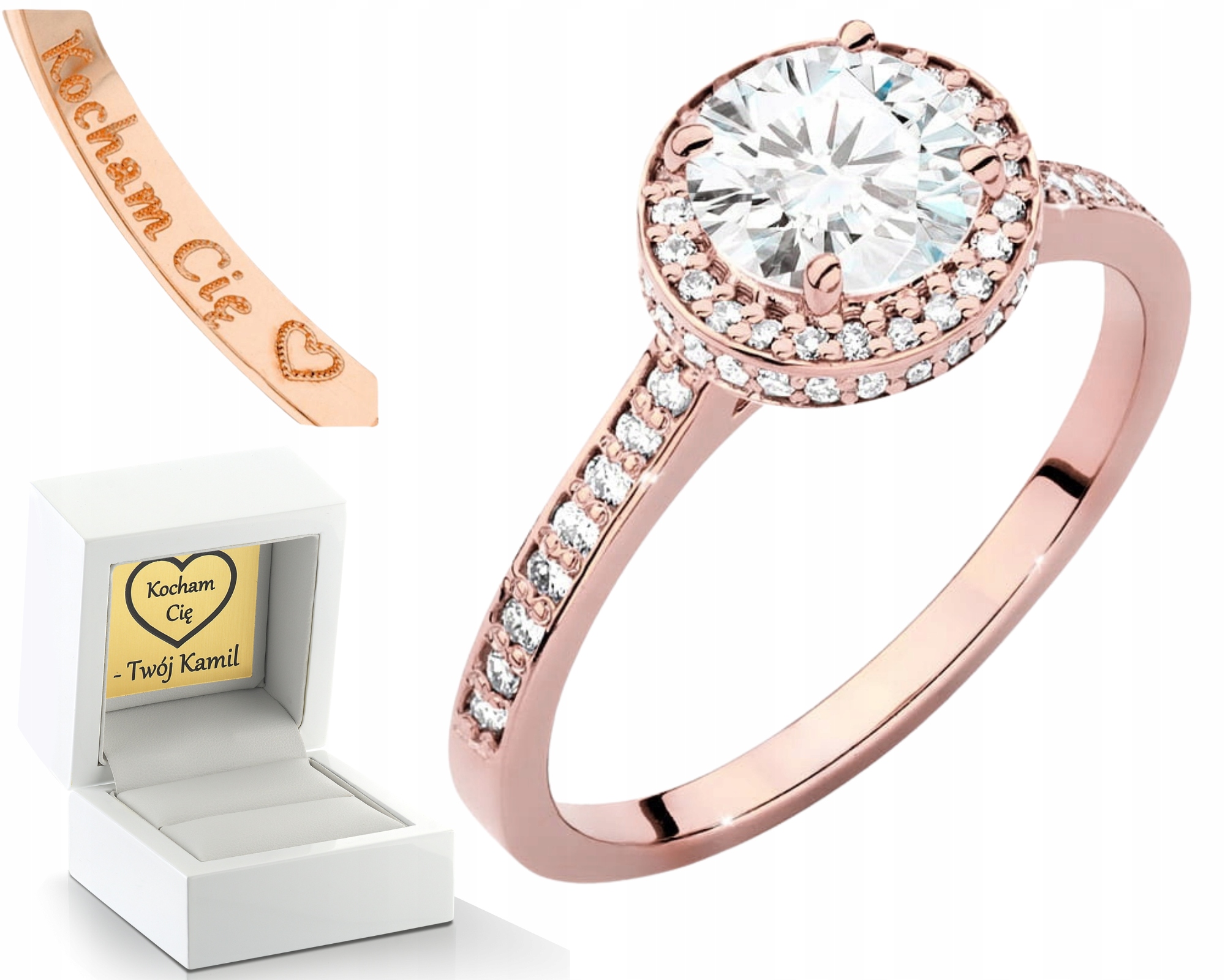 Bohatý Prstýnek Laboratorní Diamanty Zlato 585 Dárek Gravírování