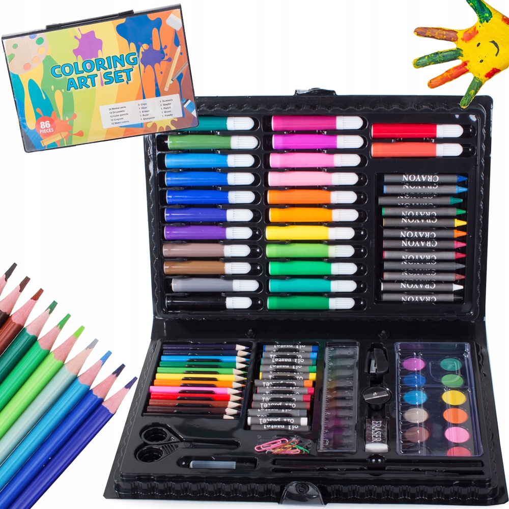 ZESTAW ARTYSTYCZNY DO MALOWANIA W WALIZCE 86szt Kod producenta 18232