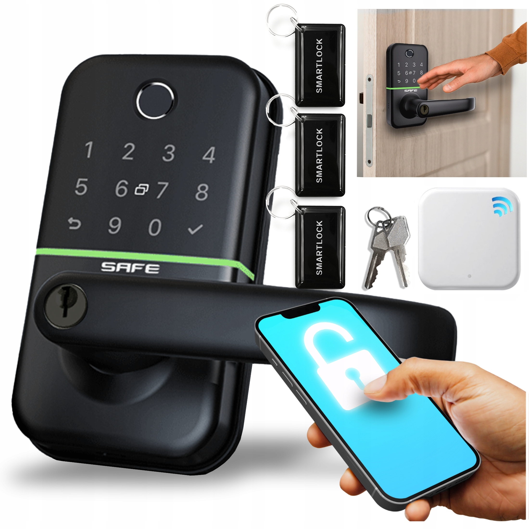 Elektronický Zámek na dveře App TTlock Pin klika Booking Pronájem 35-65 mm