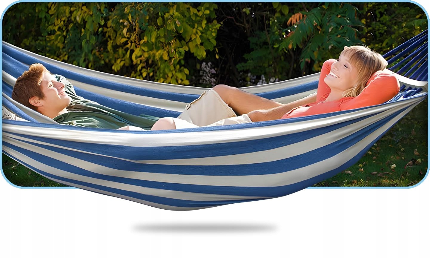 HAMAK OGRODOWY 2 OSOBOWY HUŚTAWKA XXL MOCNY WZMOCNIONY PAŁĄK DUŻY + TORBA Model HAMAK OGRODOWY 2 KOLOROWY 2 OSOBOWY W POKROWCU