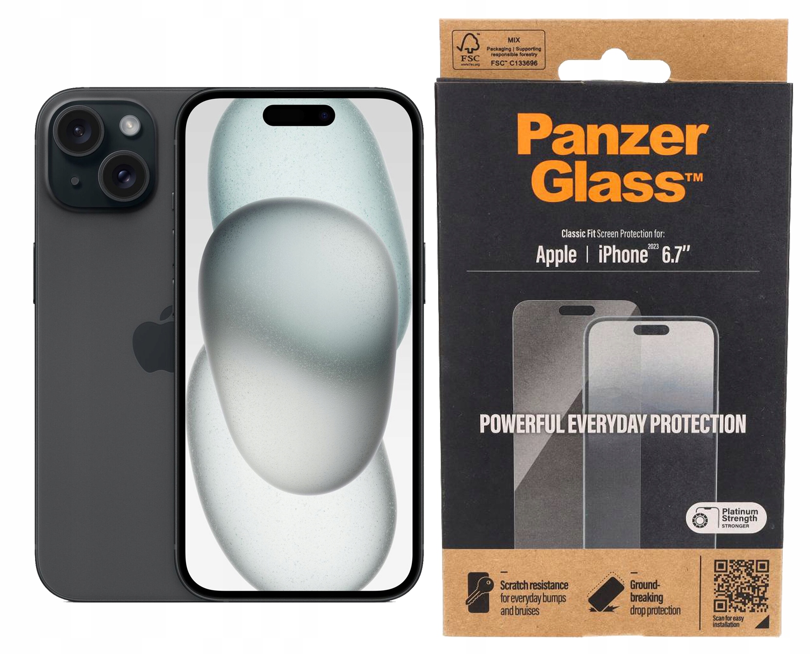 Panzerglass Tvrzené Sklo Classic Fit pro iPhone 15 Plus 6,7"