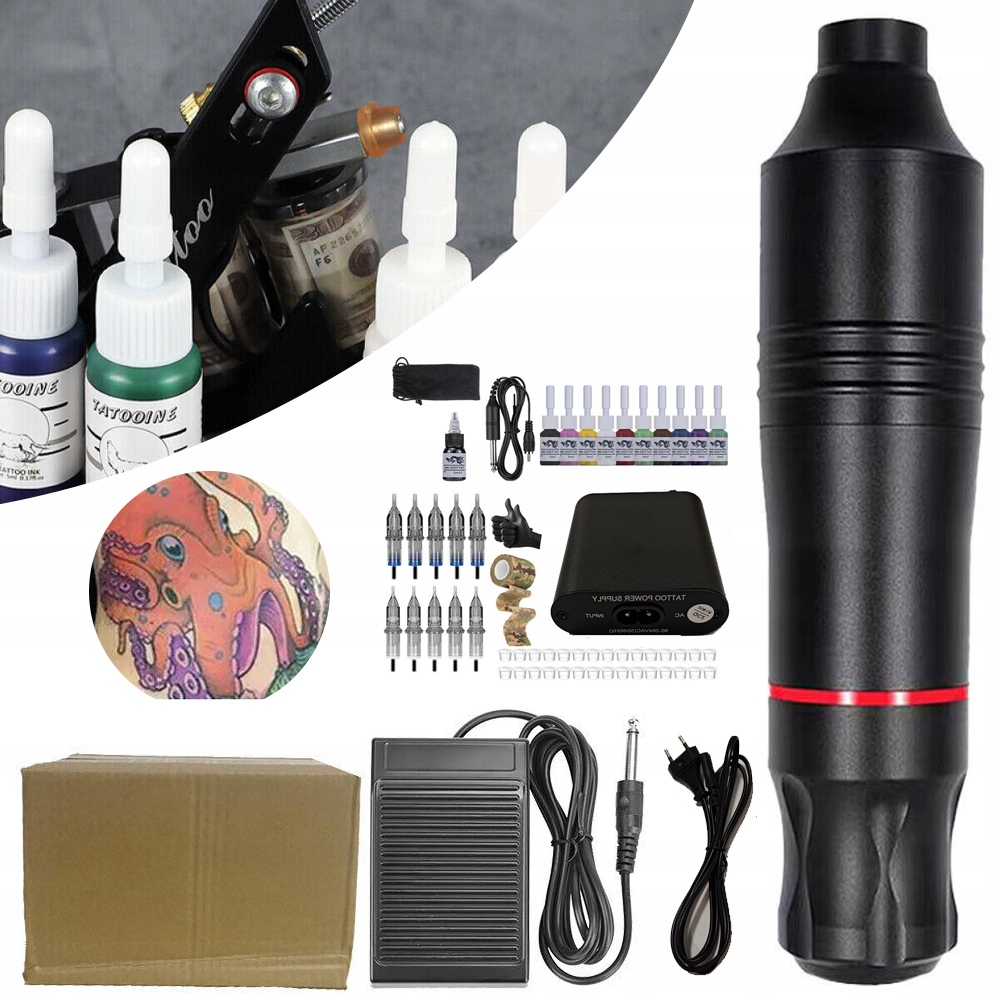 Strojek Pen Pro Výuku Tetování, Sada Na Tetování S Motorovým Perem