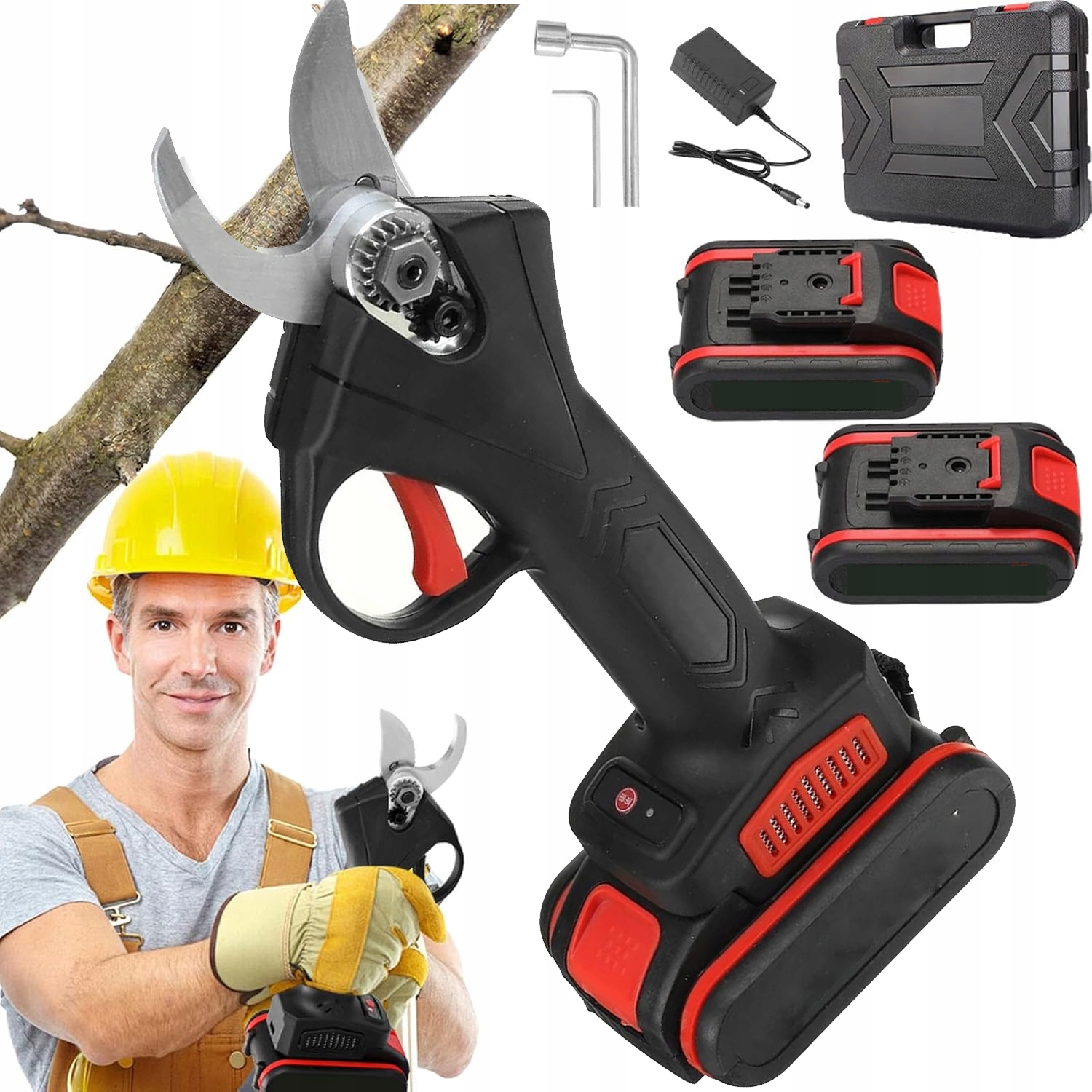 Zahradní nůžky Nůžky Na Větve Elektrické Zahradní 2xAKU 800W