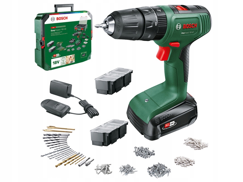 Wiertarko-wkrętarka udarowa Bosch EasyImpact 18V-40 Zestaw