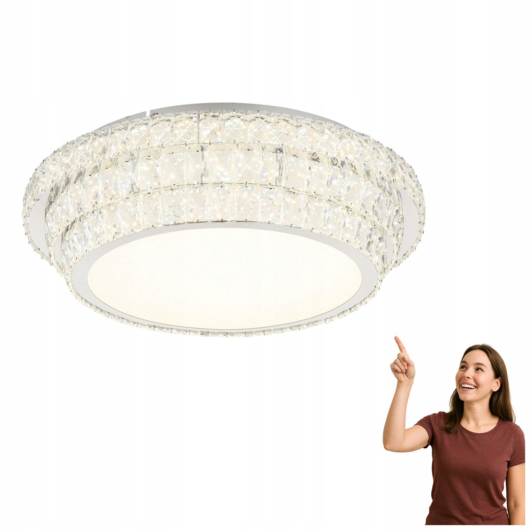 Kryštálová stropná lampa Cct Led 58W Klara 68157-58 Globo