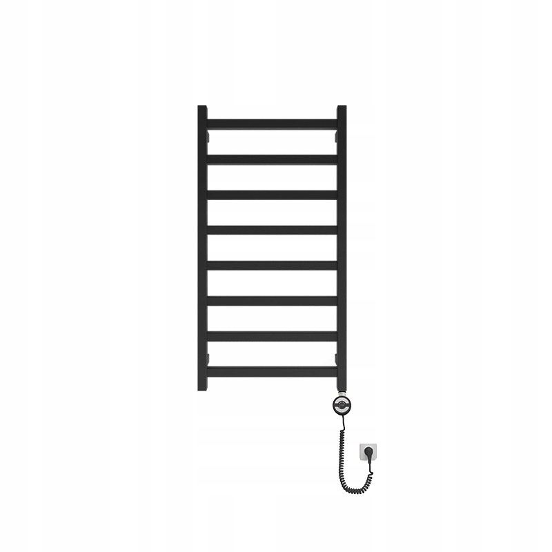 Elektrický koupelnový radiátor Lungo Black 960 s topným tělesem, stylový design