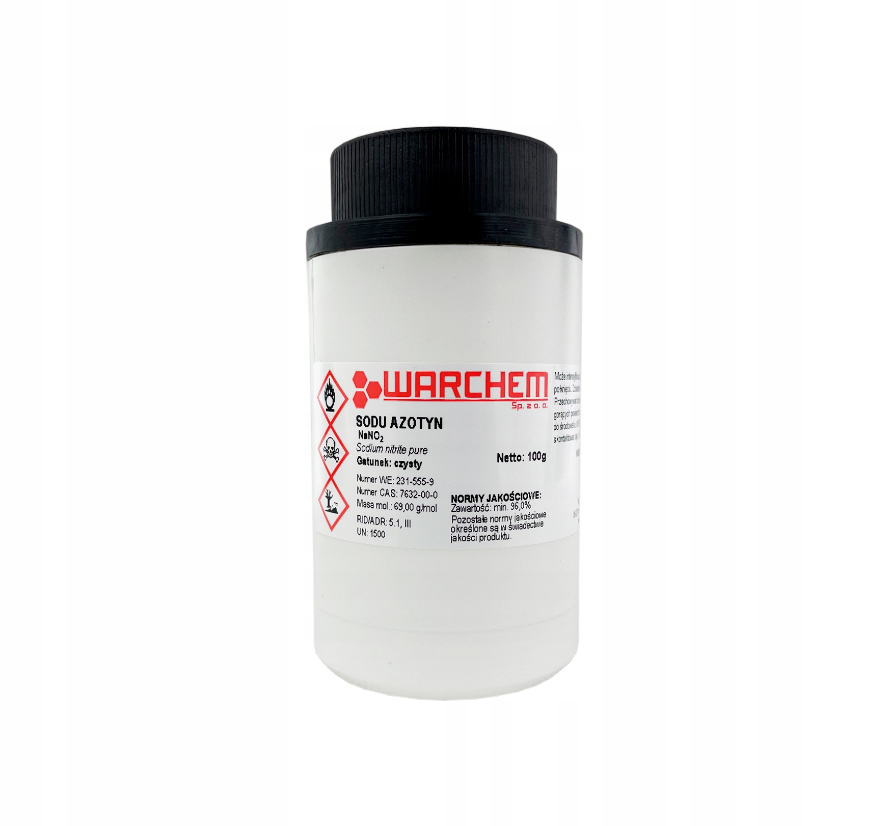 

Azotyn Sodu (E250) czysty 100g Warchem
