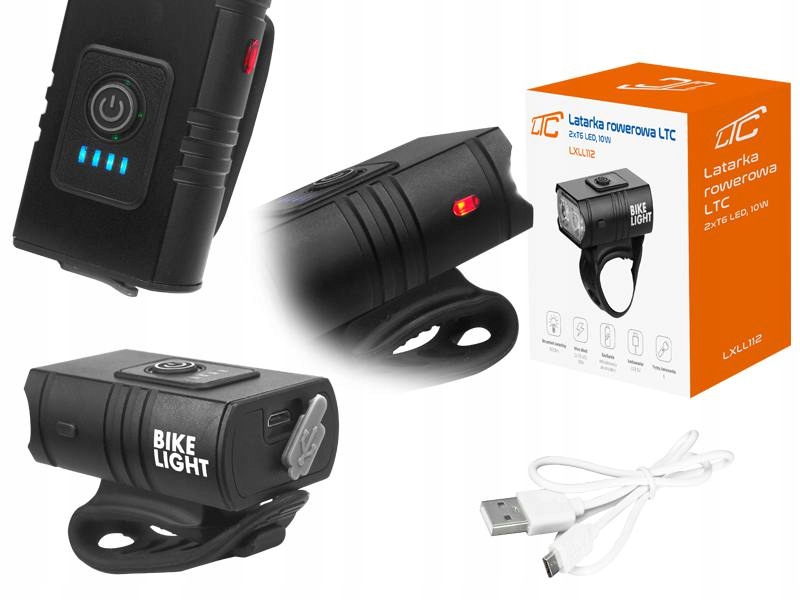 

Mocna Lampka Rowerowa Led Aluminium Akumulator Usb