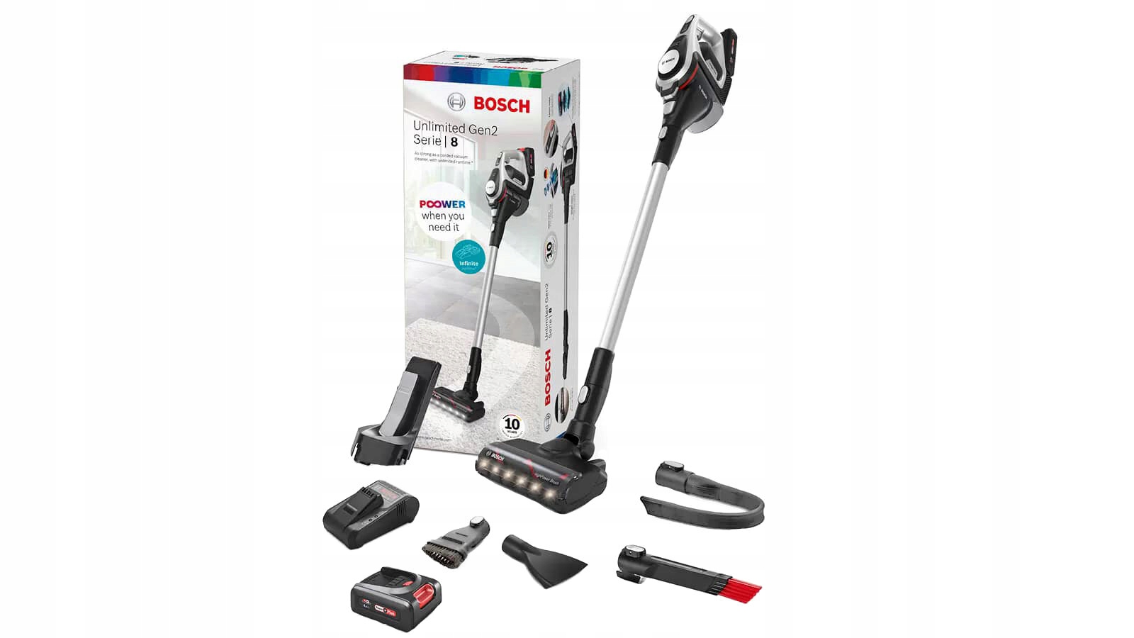 Odkurzacz BOSCH Unlimited 8 BCS8224WA Aku. Model BCS82KA14