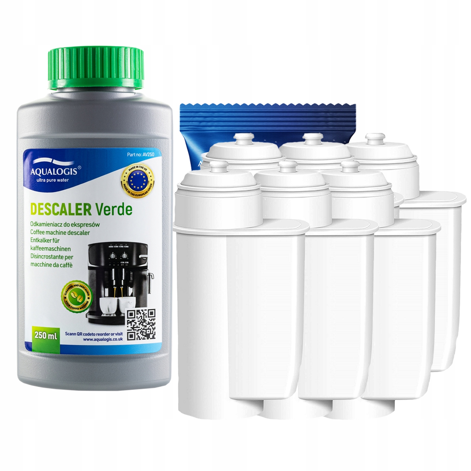6 x filtr vody AL-Inte pro kávovar Siemens odvápňovač Verde 250 ml