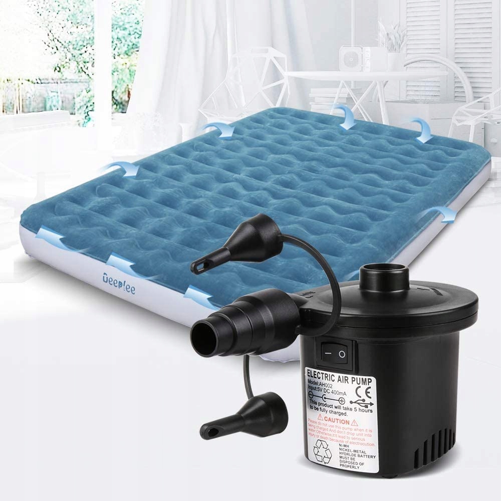 ELEKTRYCZNA POMPKA MATERAC PIŁKI 12V/230V+KOŃCÓWKI Moc 60 W