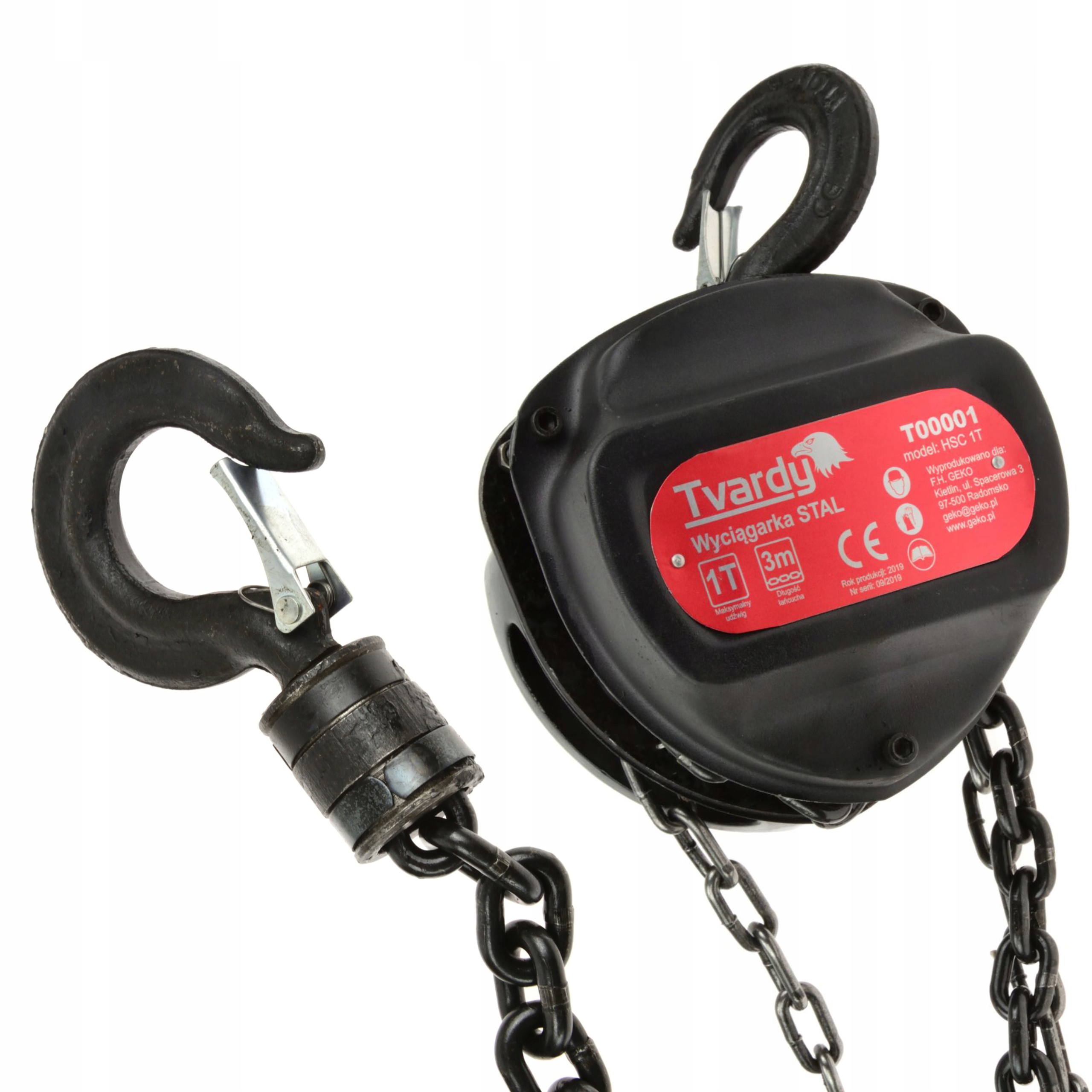 TVARDY WCIĄGARKA RĘCZNA ZE STALI STOPOWEJ 1T PODNOSZENIE DO 3M T00001