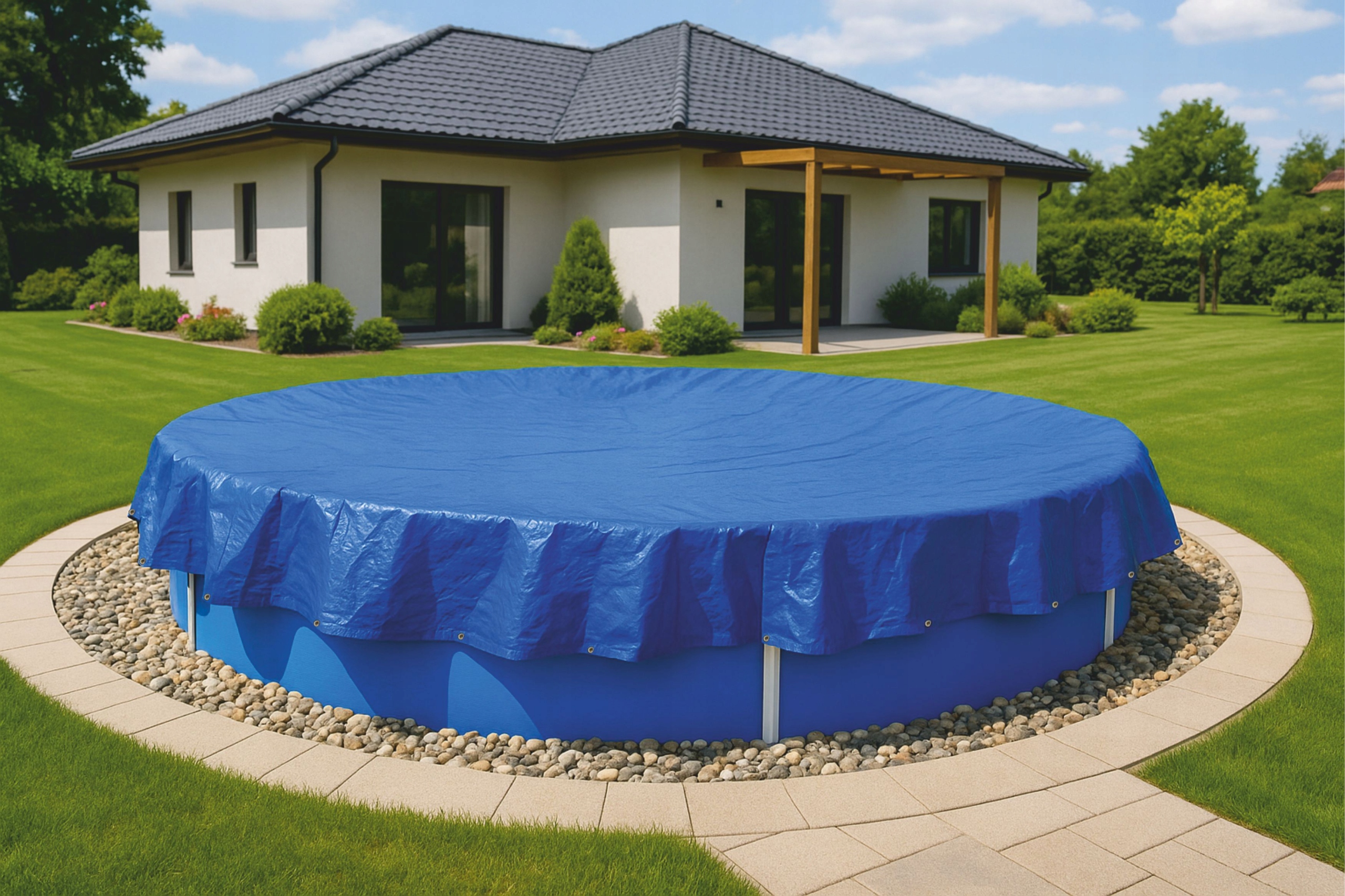 Mikel Krycí plachta na bazén, modrá, kruh 4m