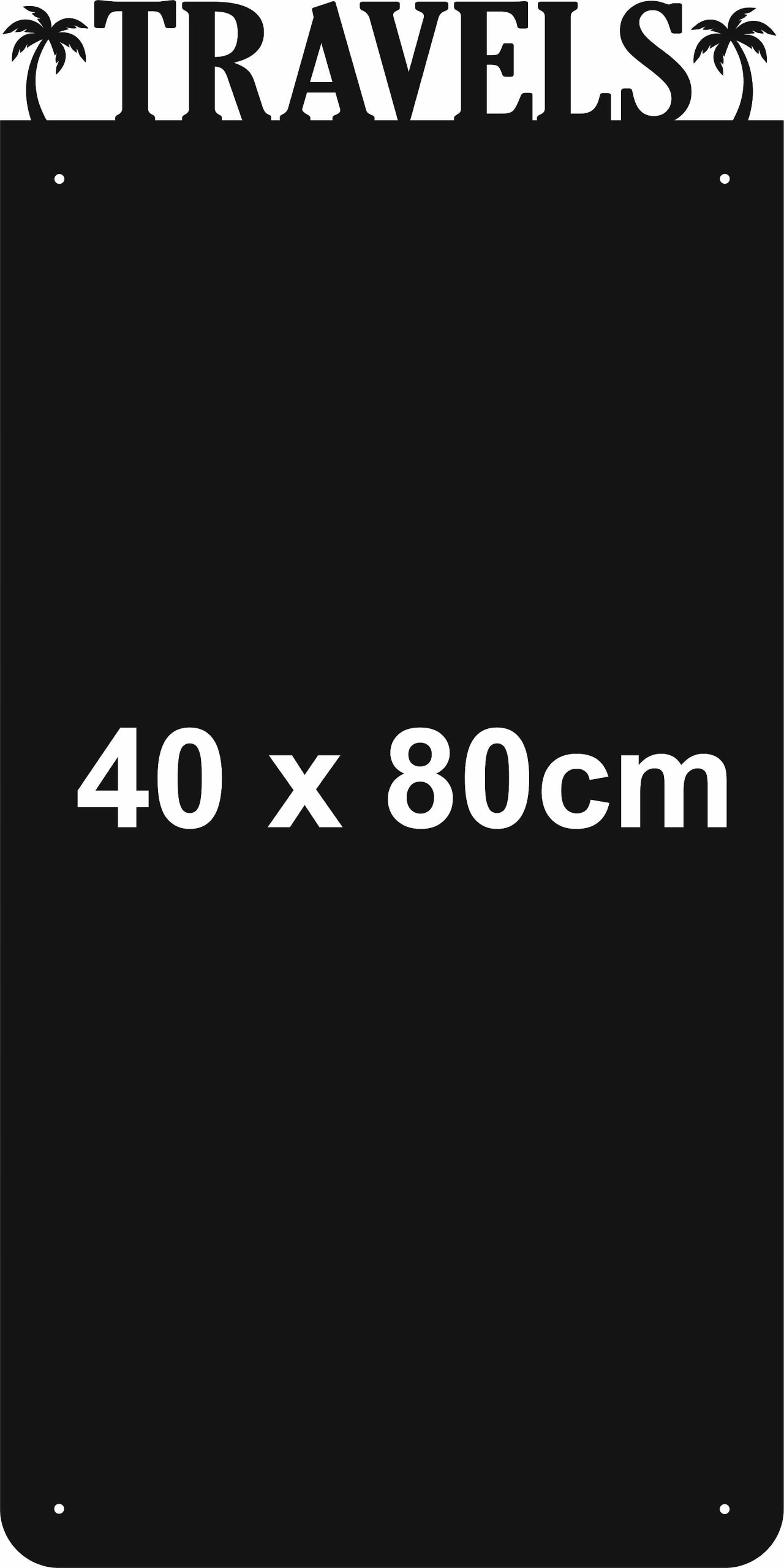 Magnetická tabule na magnety z prázdninových cest| 40x80 cm| Travels Černá