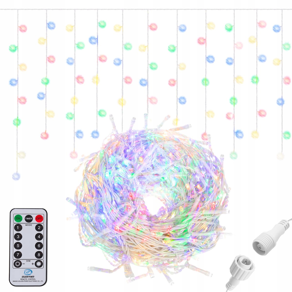 

Kurtyna Świetlna Sople 300 Led Zew/wew Z Pilotem