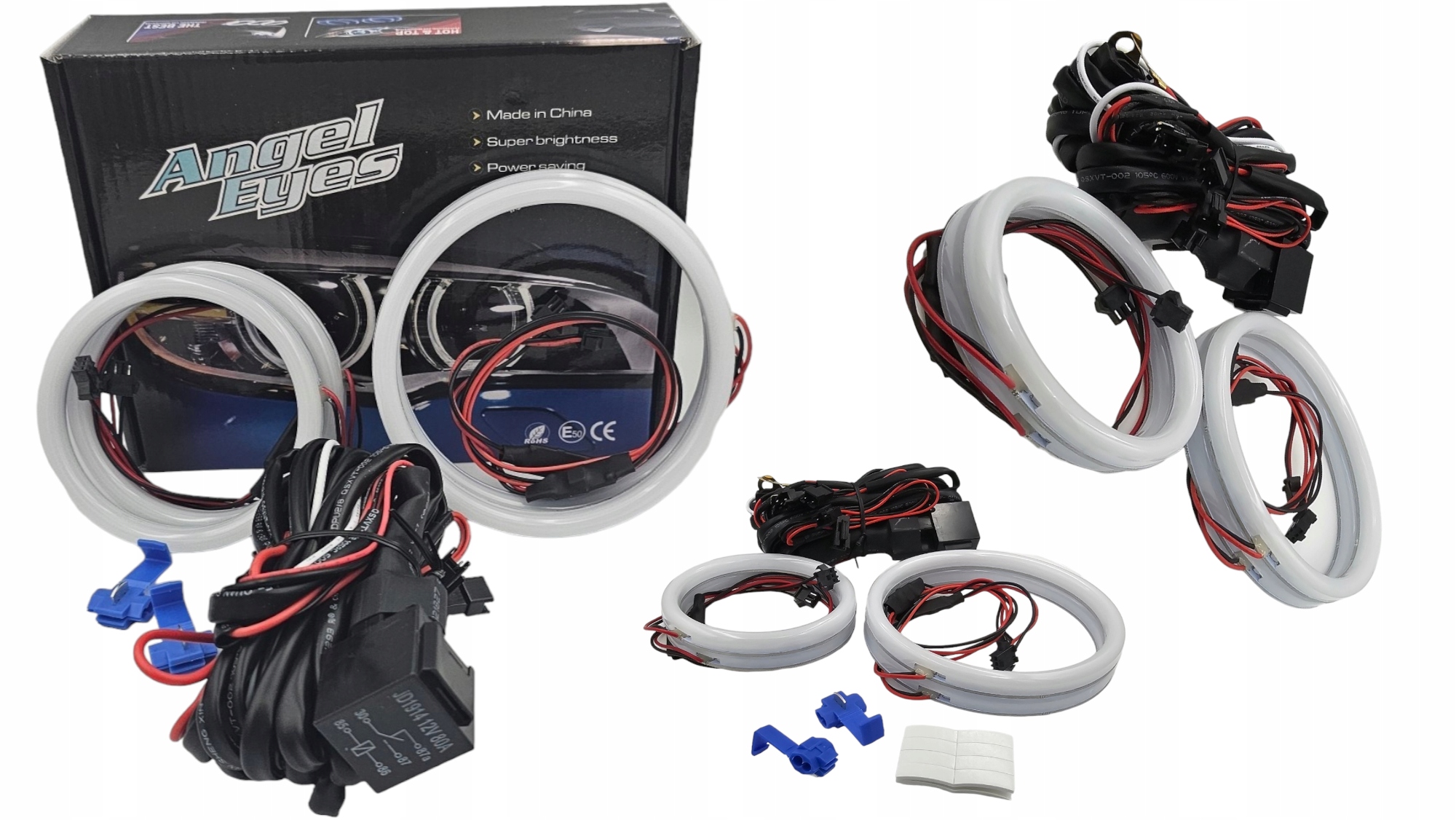 Bavlněné bílé Led kroužky Vw Golf 4 IV Bílé Denní silné Drl