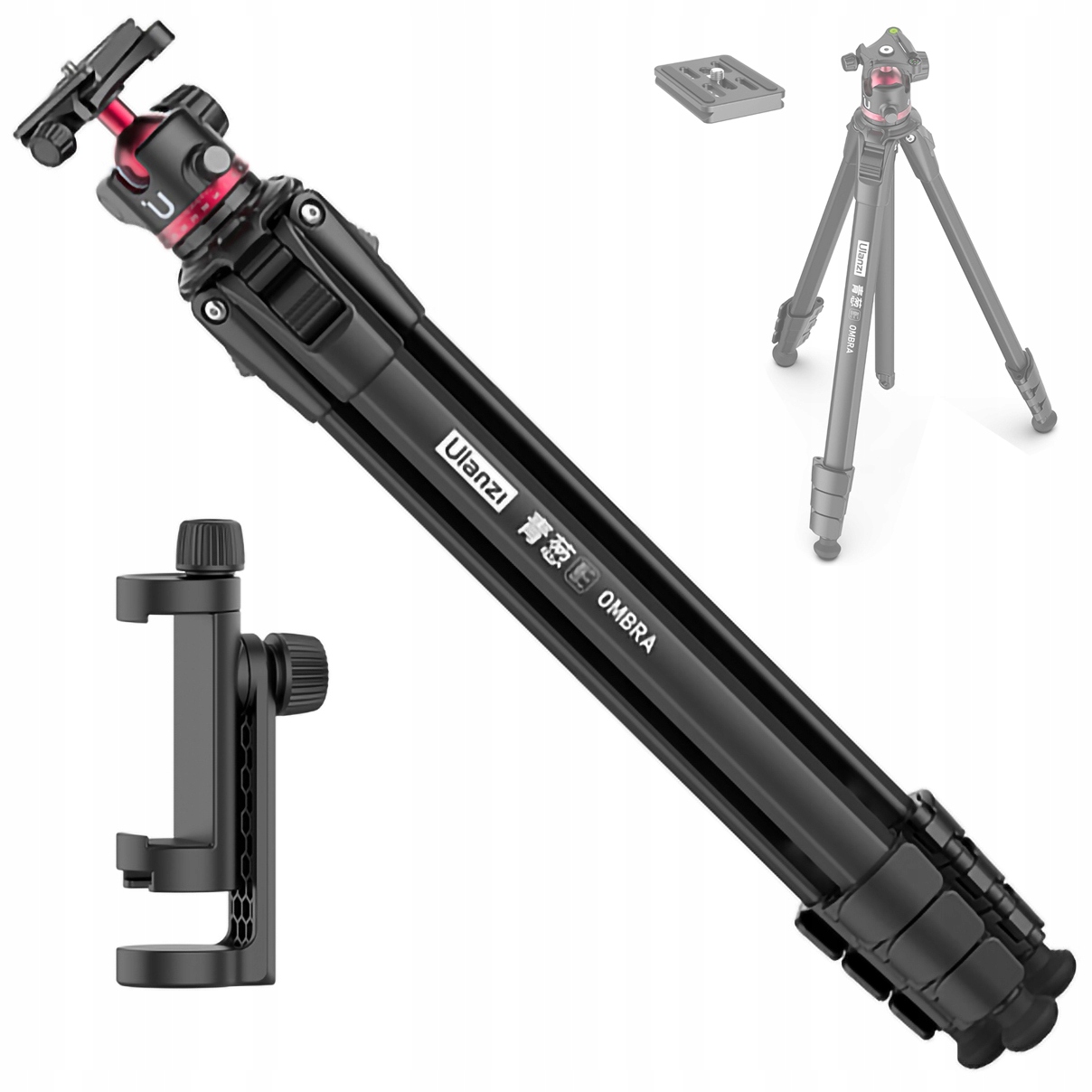 Fotografický stativ 158 cm Ulanzi Ombra MT-55 pro telefon fotoaparátu kamery