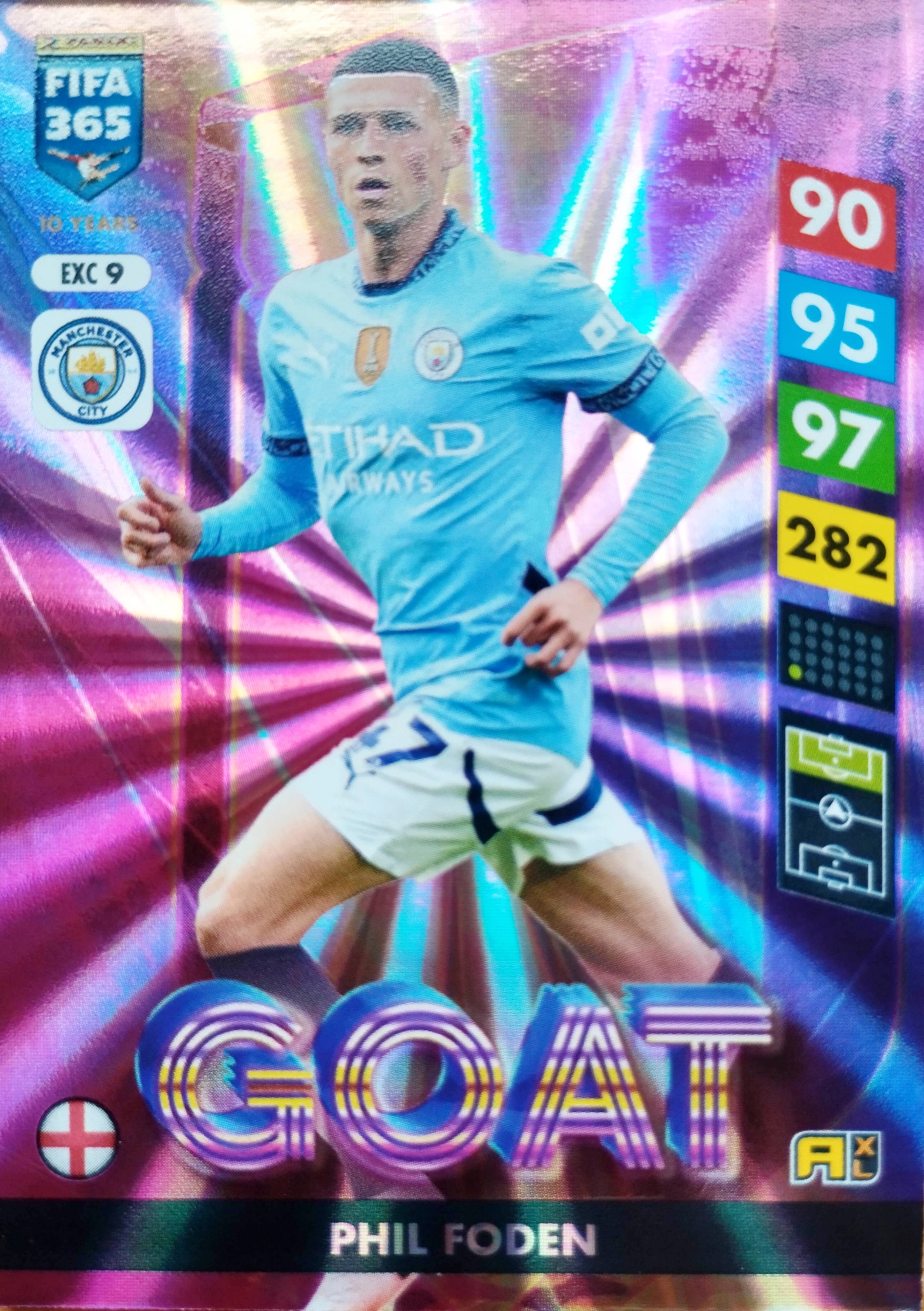 PANINI FIFA 365 2025 RARE EXCELLENCE EXC 9 GOAT PHIL FODEN