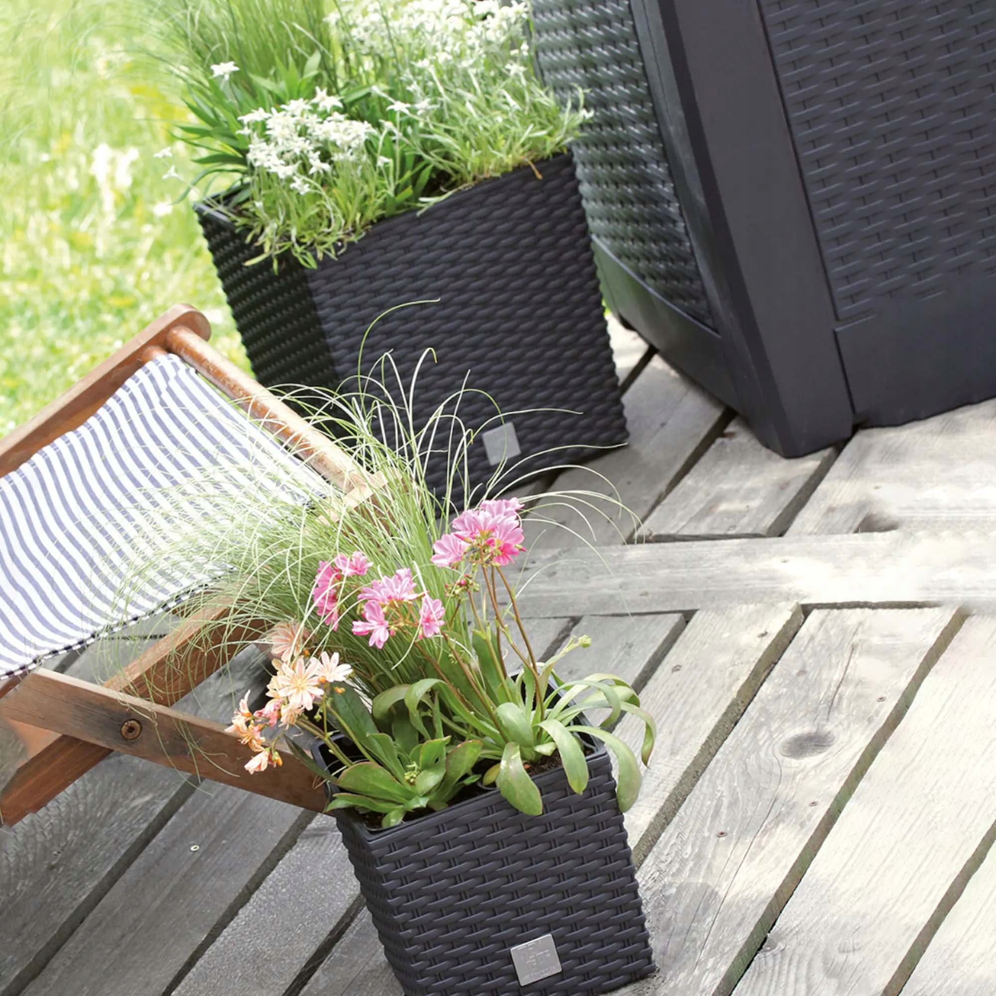 DONICZKA DONICA RATANOWA KWADRATOWA DO OGRODU DOMU Stan opakowania oryginalne