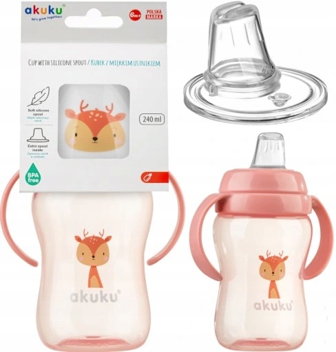 

Akuku Bidon Kubek Niekapek Silikonowy Ustnik 240ml