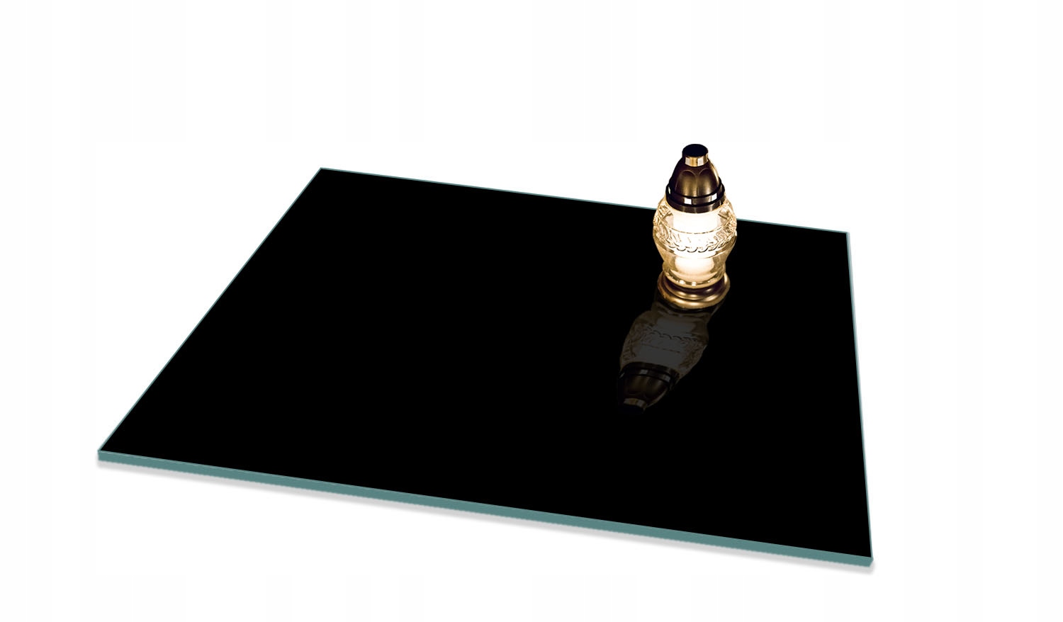 SZKLANA PODSTAWKA POD ZNICZE KWIATY 65x60 CZARNA