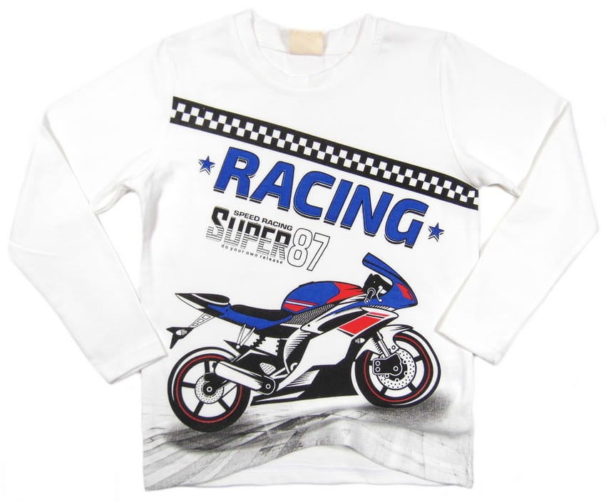 

Bluzka koszulka chłopięca 632 Racing 6/7Y biała