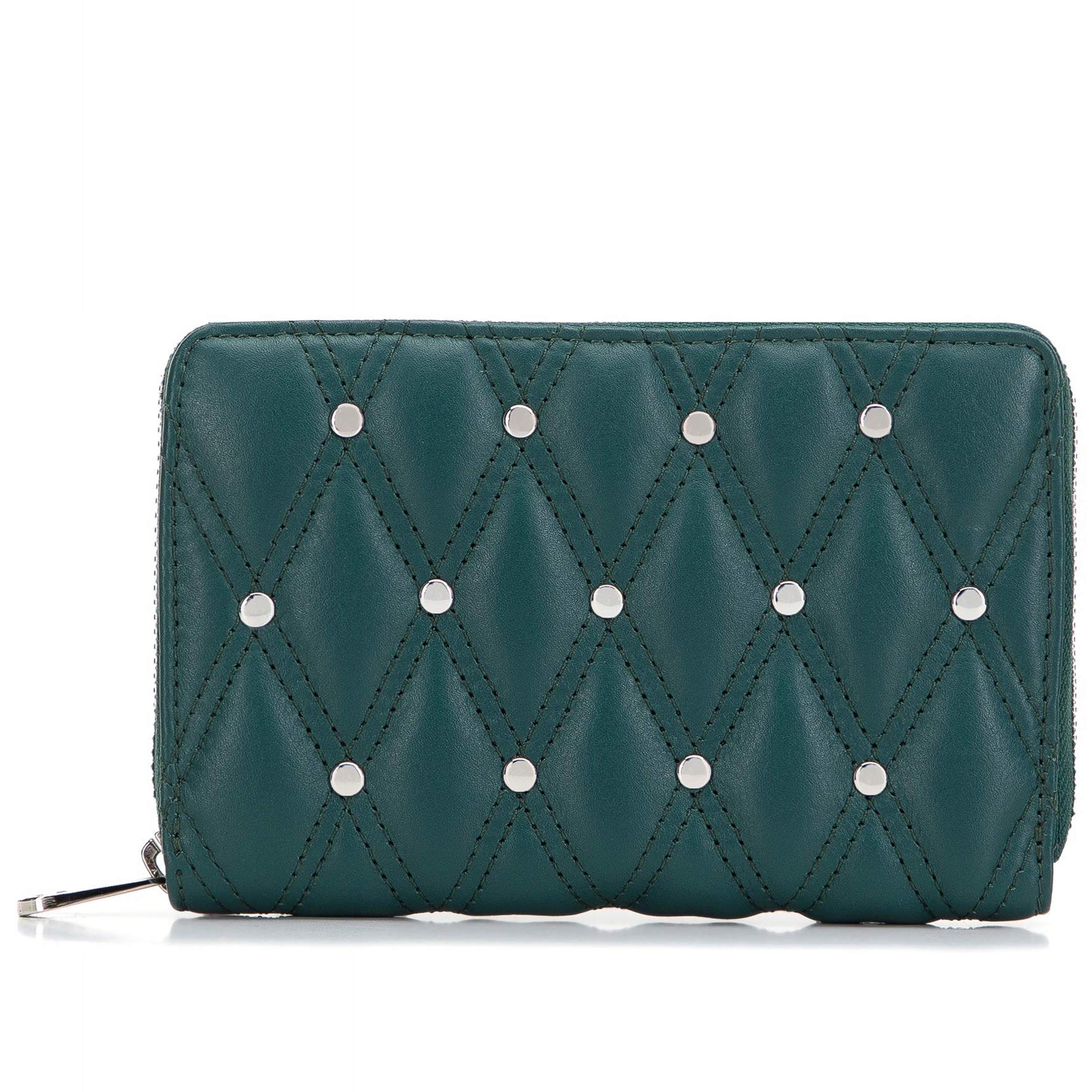 Dámská peněženka s prošíváním Wittchen 14-1-939-0 Rfid zelená kožená