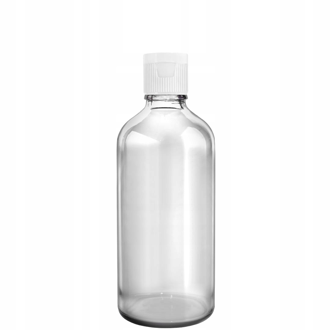 

Butelka 100ml Bezbarwna Z Nakrętką Flip Top Białą