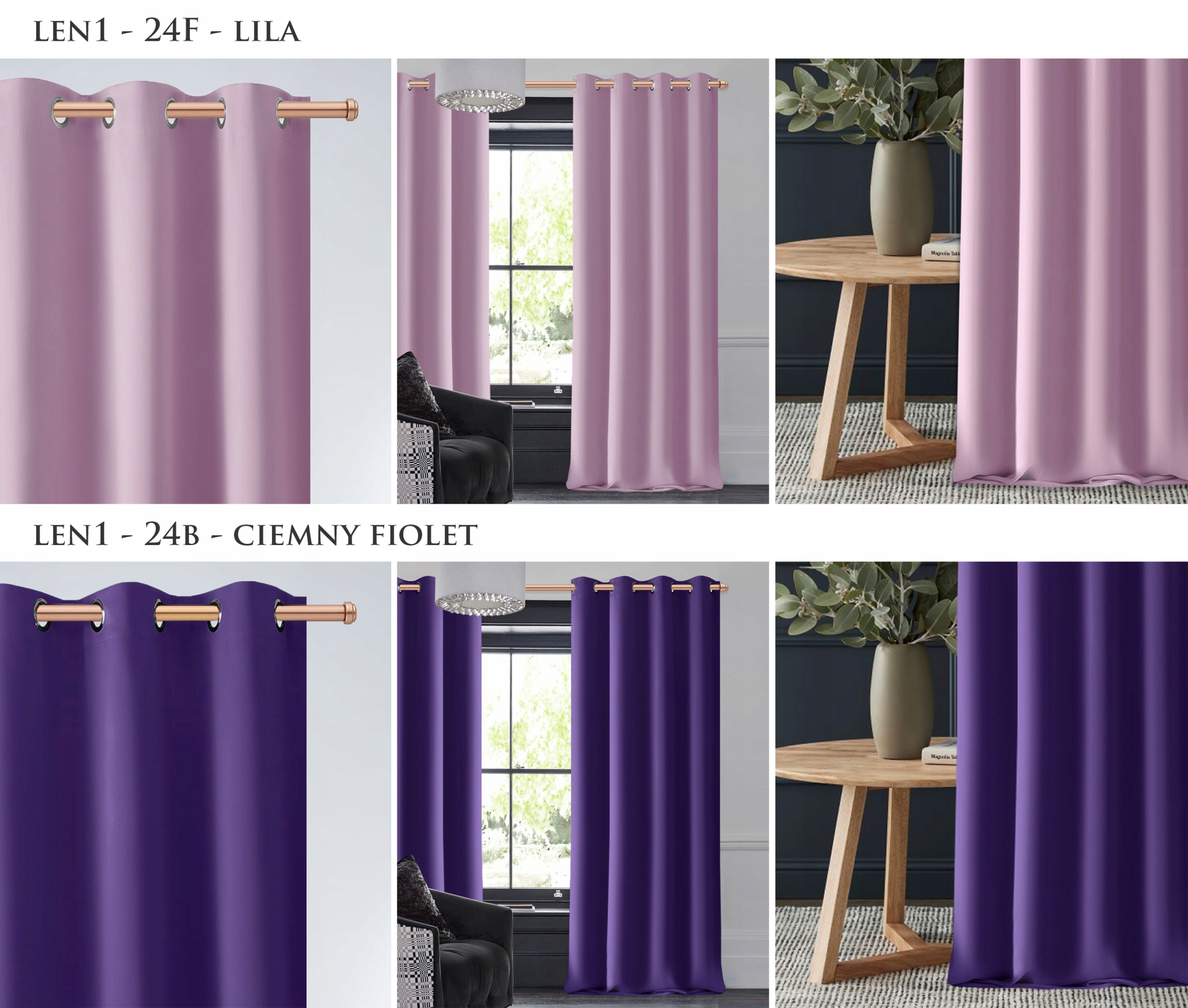 komplet 2x FIRANY WOAL 2x ZASŁONY 2x SPINKI zestaw Wzór gładki