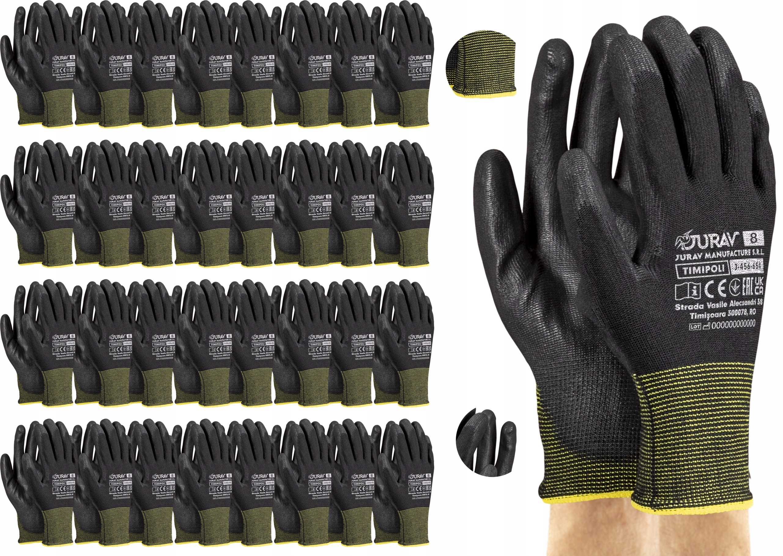 Pracovné rukavice čierne J-TIMIPOLI_BB8-M 120 párov