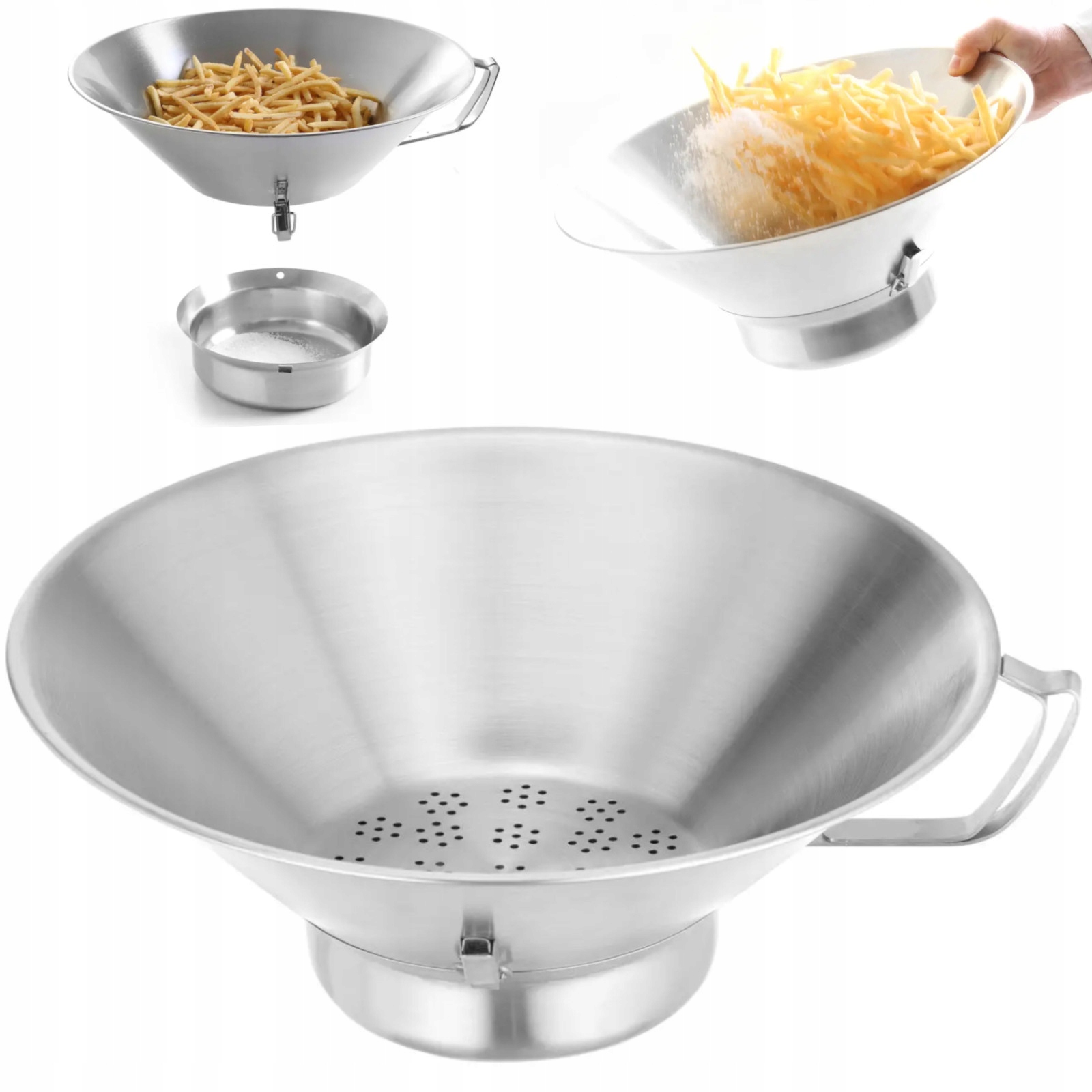 Sítko Solnička Na Solení Hranolků Nerezová Ocel 410 MM Hendi