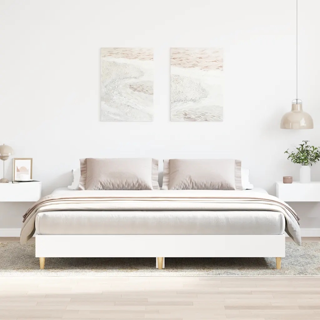 Rám postele bez matrace bílý 180x200cm Dřevěné konstrukce Bílá 3329021