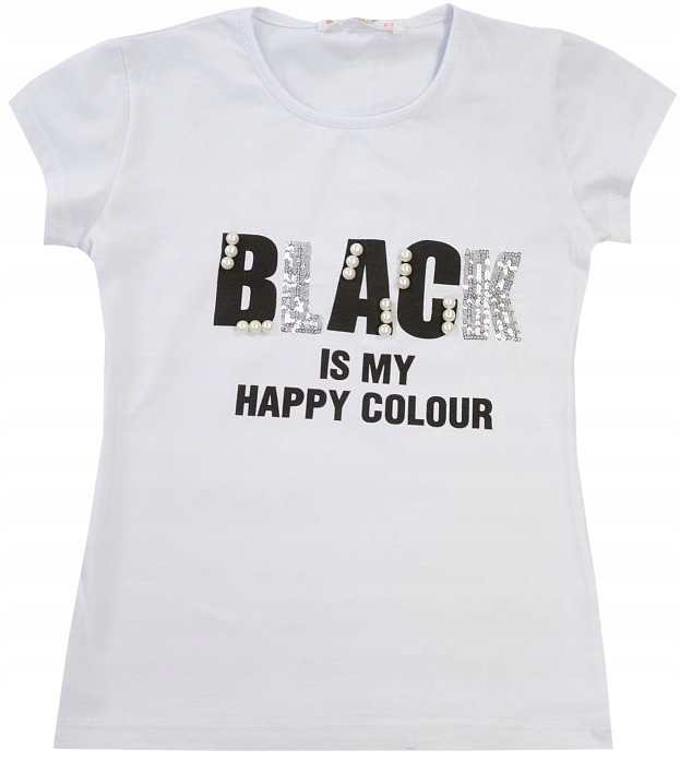 

T-shirt Bluzka biała Perełki 4/5 J121J