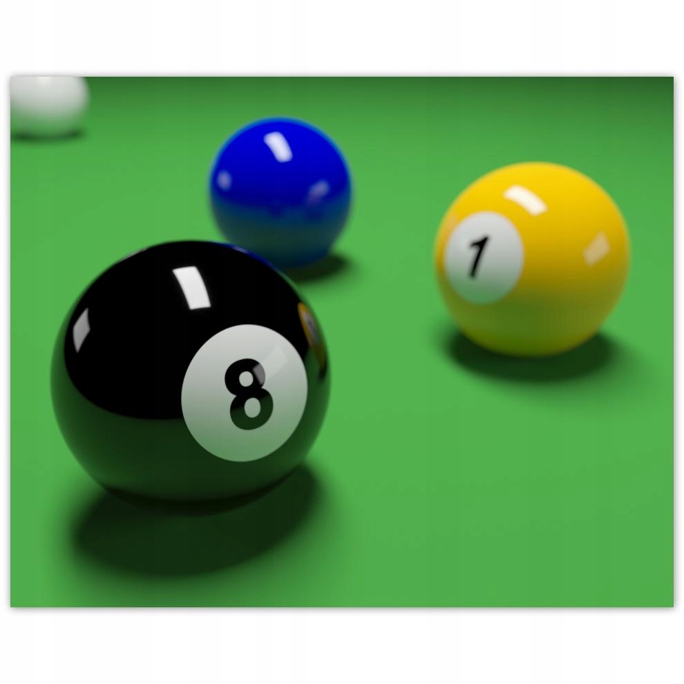 

Plakat 50x40 Bilard Gra Stół Bile Kije