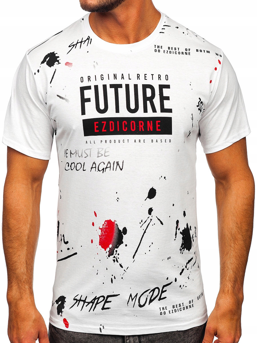 

T-shirt Męski Z Nadrukiem Biały 14476 Denley_m