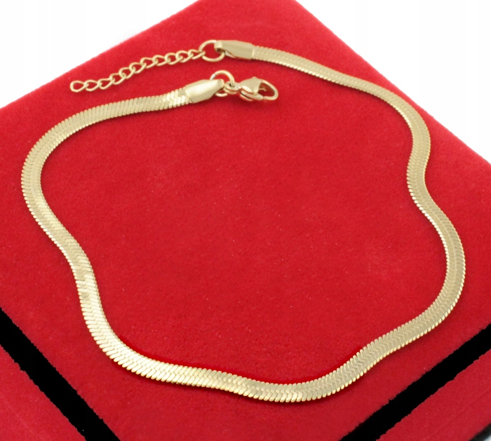 

Bransoletka Noga Złota Żmijka 22 plus 3 cm Stal