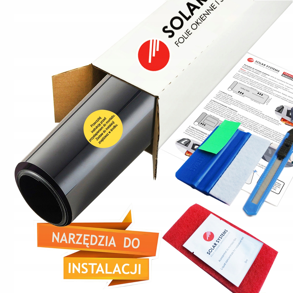 Folia Do przyciemniania Szyb Termokurczliwa Samochodowa Czarna 80% 50x3m Szerokość produktu 50 cm