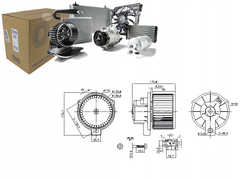 WENTYLATOR DMUCHAWY SMART CABRIO CITY-COUPE CROSSBLADE FORTWO 0.6 0.7
