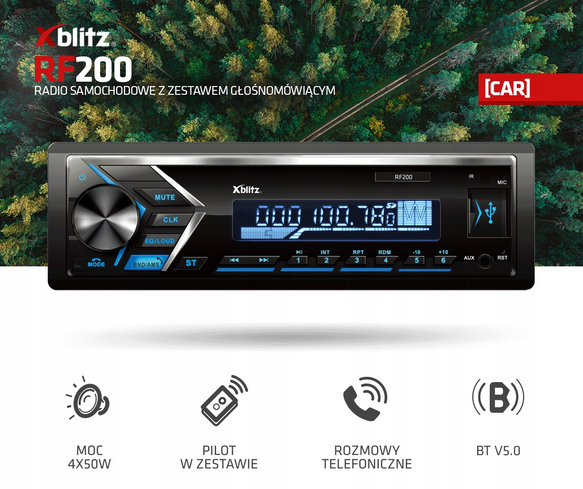 Xblitz RF200 Radio Bluetooth USB RENAULT CLIO 3 Kod producenta RF200